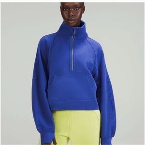 Lululemon Cropped 1/2 Zip Scuba Hoodie - Psychic Blue